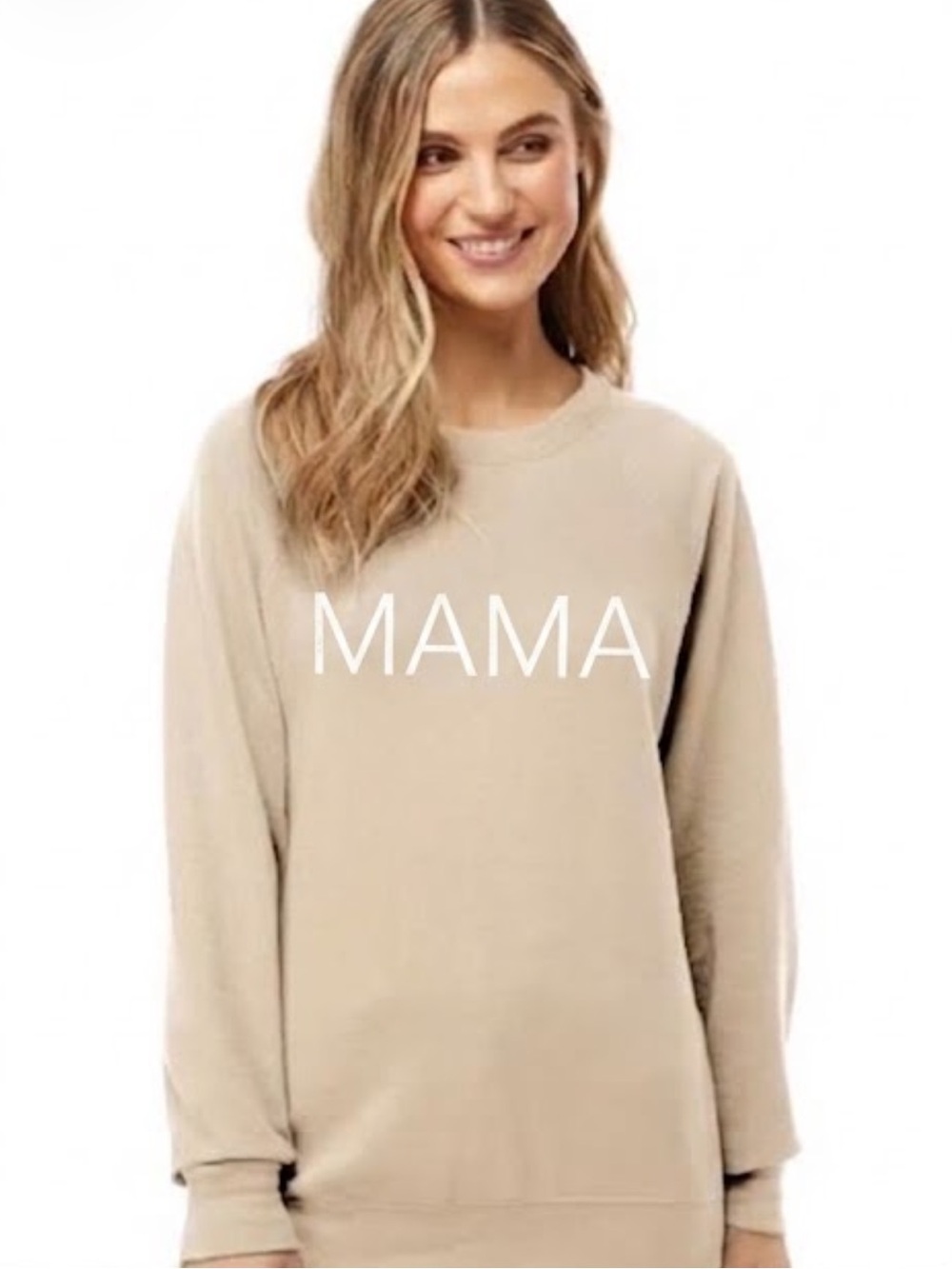 Cream 'MAMA' Crewneck Sweatshirt